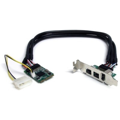StarTech.com 3 Port 2b 1a 1394 Mini PCI Express FireWire Card Adapter - Add 2 FireWire-800 and 1 FireWire-400 port through a Mini PCI Express slot ress FireWire Card Adapter FireWire 800)