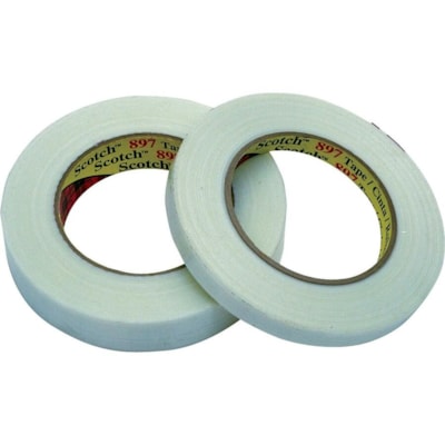 Scotch - Ruban renforcé de filaments Scotch 897, transparent, 24 mm x 55 m - longueur de 60,1 vg (55 m) x largeur de 0,94 po (24 mm) - 3 po (76,20 mm) Matériau - Résine de caoutchouc - Polypropylène Endos - Durable - Pour Empaquetage, Renforcé, Palettisation, Ferme X 55M TRÈS ROBUSTE  RENFORCÉ RÉSISTE À L'HUMIDITÉ&À L'USURE