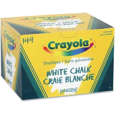 Crayola Dustless Chalk Stick - White - 144 / Box  