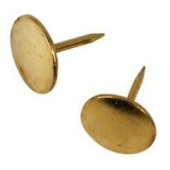 Acme United Thumb Tack Pushpin - 0.38" (9.53 mm) Diameter - Brass - Metal - 100 / Box  