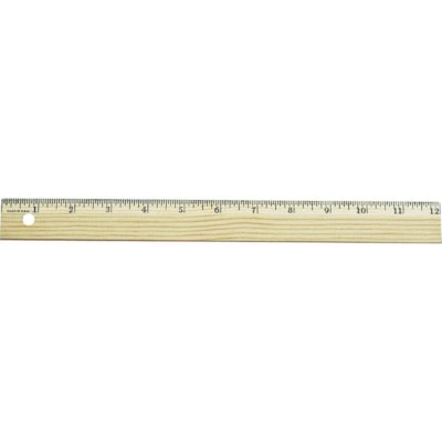 Westcott Office Ruler - 12" (304.80 mm) Length - 1/16 Graduations - Imperial, Metric Measuring System - Wood - 1 Each SINGLE BEVEL INCH SCALE ONLY WESTCOTT