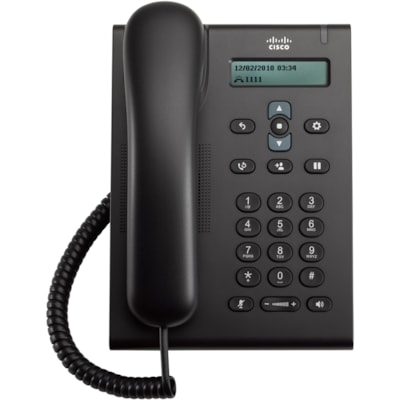 Cisco 3905 IP Phone - Corded - Wall Mountable, Desktop - Charcoal - 1 x Total Line - VoIP - 2 x Network (RJ-45) - PoE Ports CHARCOAL 