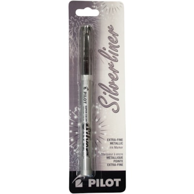 Pilot Super Color Marker - Extra Fine Marker Point - Silver Ink METALIC INK - PERMANENT PARTY CARDED  REPL. SC-S-EF