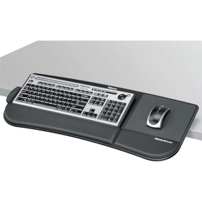Fellowes - Plateau clavier/souris Tilt n Slide - hauteur de 3,4 po (87,38 mm) x largeur de 11,5 po (292,10 mm) x profondeur de 29,3 po (742,95 mm) - Noir - 1 GESTION DU CLAVIER TILT'NSLIDE 