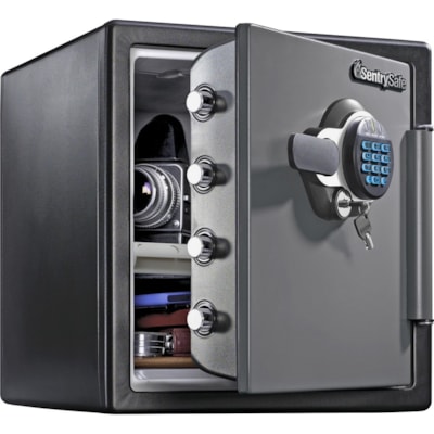 Sentry Safe Fire-Safe Electronic Lock Business Safes - 9.19 gal (34800 mL) - Electronic Lock - Fire Resistant, Water Resistant, Pry Resistant - Internal Size 13.8" (350.52 mm) Height x 12.6" (320.04 mm) Width x 11.9" (302.26 mm) Depth - Overall Size 19.3" (490.22 mm) Height x 16.3" (414.02 mm) Width  