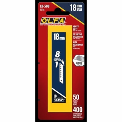 Olfa Replacement Blade - Snap-off, Durable, Long Lasting - Carbon Steel - Silver - 50 / Pack  FOR CL L-1 L-2 LA-X SL-1