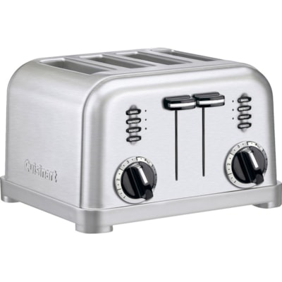 Cuisinart Metal Classic 4-Slice Toaster - Toast, Browning, Bagel, Reheat - Black, Brushed Stainless, Chrome  
