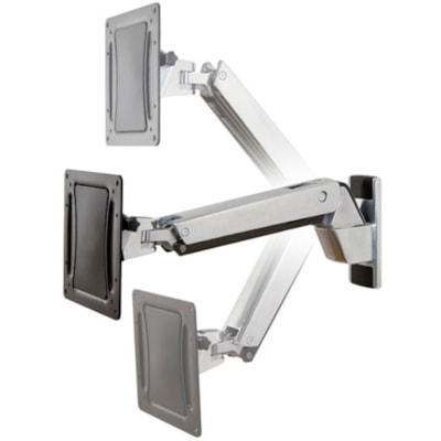 Ergotron Mounting Arm for Flat Panel Display - Polished Aluminum, Black - 30" to 55" Screen Support - 40 lb (18143.69 g) Load Capacity - 200 x 100, 200 x 400 - VESA Mount Compatible ustable Wall Mount Arm for TV  HD