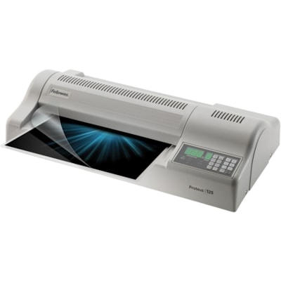 Fellowes Proteus(tm) 125 Laminator - 12.50" (317.50 mm) Lamination Width - 10 mil (0.25 mm) Lamination Thickness - 23" (584.20 mm) Height x 12" (304.80 mm) Width x 6" (152.40 mm) Depth  