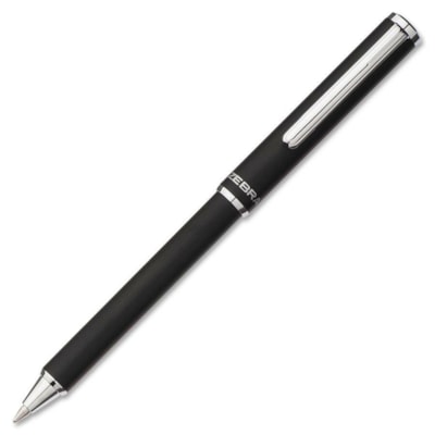 Zebra Pen Expandz Mini Ballpoint Pen - 0.7 mm (0.03") Fine Pen Point - Refillable - Retractable - Black Ink - Black Stainless Steel Barrel - 1 Each BALLPOINT 