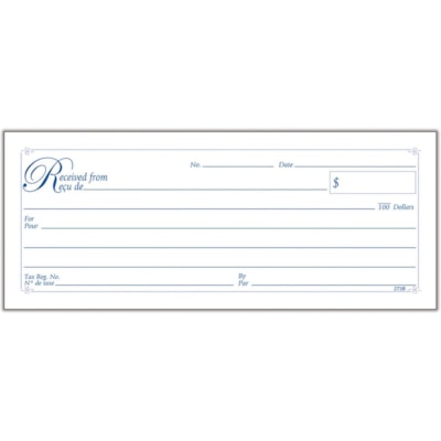 Adams Receipt Book - 35 Sheet(s) - 2 Part - Carbonless Copy - 2.75" (69.85 mm) x 6.68" (169.67 mm) Form Size - White, Yellow - 1 Each BILINGUAL CARBONLESS 2 3/4" X 7 3/16"