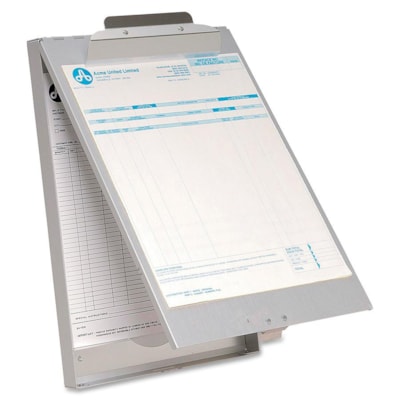 Acme United 30 Sheet Holder - Support 8.50" (215.90 mm) x 11" (279.40 mm) Media - 12" (304.80 mm) Height x 8.50" (215.90 mm) Width - Aluminum - Silver - 1 Each LETTER SIZE TOP HINGED