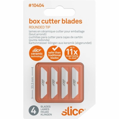 Slice Replacement Blade - 1.30" (33.02 mm) Length - Rust Resistant, Dual-sided - Ceramic - 4 / Pack ROUNDED TIP CERAMIC BLADES 10X SHARPER THAN STEEL