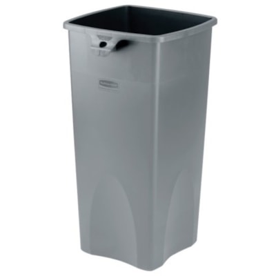 Rubbermaid Square Plastic Trash Container, 23 Gallons, 31"H x 15-1/2"W x 16-1/2"D, Gray - 87.06 L Capacity - Square - Durable - 31" (787.40 mm) Height x 15.5" (393.70 mm) Width x 16.5" (419.10 mm) Depth - Plastic - Gray - 1 Each  