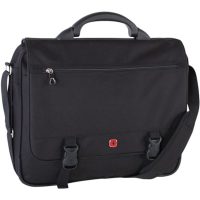 SwissGear - Étui de transport (Messenger) pour 15,6 po Ordinateur Portable - Noir - Polytex Corps - Poignée, Bandoulière - hauteur de 13 po (330,20 mm) x largeur de 17 po (431,80 mm) x profondeur de 7 po (177,80 mm) - 1 chaque SECTION POUR AGENDA ELECTRONIQ 
