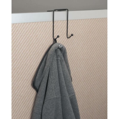 Acme United - Crochet de séparation/mur - 2 Crochets - hauteur de 6,25 po (158,75 mm) x largeur de 4,25 po (107,95 mm) - pour Manteau, Parapluie, Sac de transport - Noir - 1 chaque  