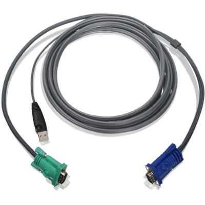 IOGEAR USB KVM Cable 10 Ft - 10 ft (3.05 m) USB KVM Cable for KVM Switch, Keyboard/Mouse - First End: 1 x 15-pin HD-15 - Male - Second End: 1 x 15-pin HD-15 - Male, 2 x Type A Keyboard/Mouse - Male  OR USE WITH GCS1716  GCS1808 GCS1742 OR GCS1744 (