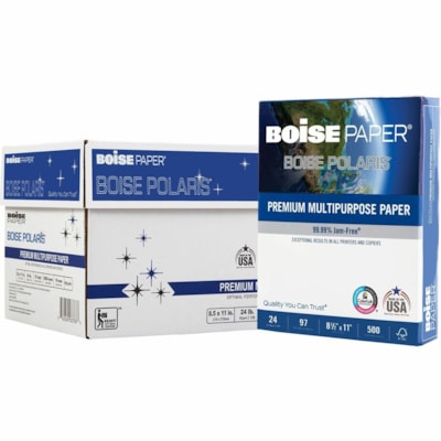 Polaris - Papier à usage multiple - 97 Luminosité - format lettre - 8 1/2 po (215,90 mm) x 11 po (279,40 mm) - 24 lb (10886,22 g) Poids de Base - Standard - Sans bourrage, Double face, Technologie ColorLok, Sans acide - Blanc - 5000 Feuilles - 500 Feuilles per rame 8.5X11 BLANC 