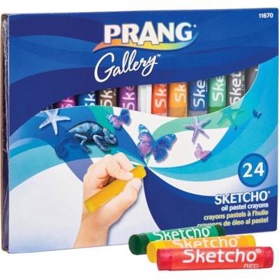 Prang Sketcho Oil Pastel - Multi - 24 24 ASST COLOURS ROUND STICKS 2 1/2" X 1/2"