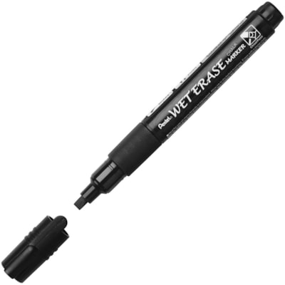 Pentel Wet Erase Chalk Marker - Chisel Marker Point - Black Ink - Chalk-based - 1 Each 2.0/4.0 MM CHISEL POINT BLACK