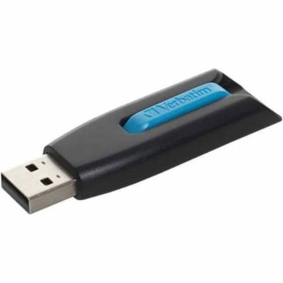 Microban Store 'n' Go V3 USB Drive - 16 GB - USB 3.2 (Gen 1) Type A - Blue, Black - Lifetime Warranty - 1 Each B 3.2 GEN 1  FLASH DRIVE BLUE 