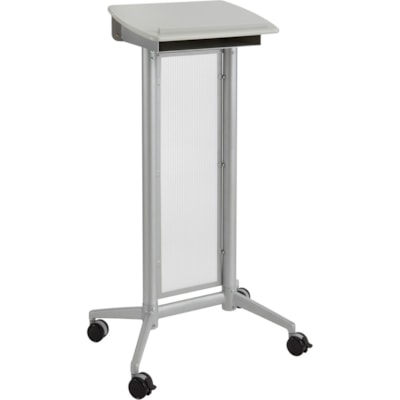 Safco Impromptu Lectern - Rectangle Top - 46.5" (1181.10 mm) Height x 26.5" (673.10 mm) Width x 18.8" (476.25 mm) Depth - Presentation - Assembly Required - Gray, Powder Coated - 1 Each  
