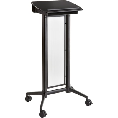 Safco Impromptu Lectern - Rectangle Top - 46.5" (1181.10 mm) Height x 26.5" (673.10 mm) Width x 18.8" (476.25 mm) Depth - Presentation - Assembly Required - Black, Powder Coated - 1 Each  