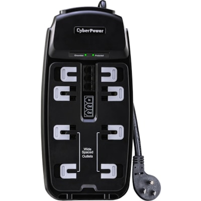 CyberPower CSP806T Professional 8-Outlets Surge Suppressor 6FT Cord and TE - Plain Brown Boxes - 8 x NEMA 5-15R - 2250 J - 125 V AC Input - 125 V AC Output - 120 kA - 6 ft (1.83 m) PROFESSIONAL SERIES CSP806T 