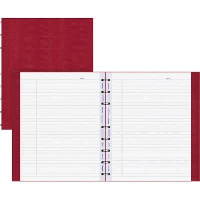 Rediform MiracleBind Hard Cover Notebook - 75 Sheets - Twin Wirebound - Ruled Blue Margin - 7 1/4" (184.15 mm) x 9 1/4" (234.95 mm) Sheet Size - White Paper - Red Cover - Hard Cover, Micro Perforated, Telephone & Address Pages, Index Sheet, Repositionable, Self-adhesive Tab, Storage Pocket, Micro Pe RED 150 PAGES SIZE : 9-1/4" X 7-1/4"