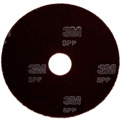 Scotch-Brite Surface Preparation Pad, SPP17, 432 mm (17 in) - Round17" (431.80 mm) Diameter x 0.30" (7.62 mm) Thickness - Scrubbing, Stripping, Floor - Wood, Vinyl, Sheet Vinyl, Marble, Terrazzo, Concrete Floor - 175 rpm to 600 rpm Speed Supported - Residue-free, Abrasive - Nylon Fiber - Maroon - 10 17"  10/BOX SCOTCH-BRITE