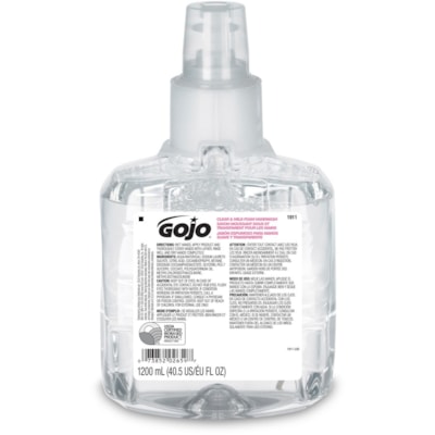 Gojo® - Recharge de savon liquide pour les mains en mousse douce transparente LTX-12 - 1,20 L - Main, Habillage - Hydratant - clair - Sans parfum, Sans colorant, Produit à partir de matières premières renouvelables, Mousse riche, Produit respectueux de l'environnement - 2 / Ca A PEAU DE 1200 ML SAV.  MOUSS  DOUX ET TRANSPAR.