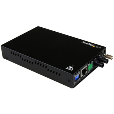StarTech.com 10/100 Mbps Multi Mode Fiber Media Converter ST 2 km - Convert and extend a 10/100 Mbps Ethernet connection up to 1.2 miles/2km over Multi Mode ST fiber - fiber converter - ethernet media converter - fibre converter - 10/100 media converter - utp to fiber ps Ethernet connection up to 1 .2 miles/2km over Mu