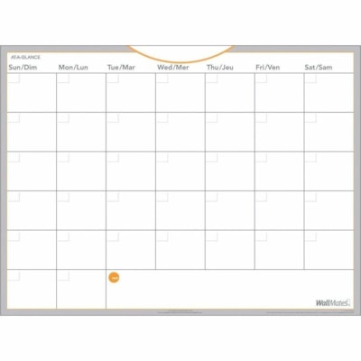 At-A-Glance Self-Adhesive Dry Erase Monthly Planner 18" x 24" - Monthly - 12 Month - January 2026 to December 2026 - 18" (457.20 mm) x 24" (609.60 mm) Sheet Size - Wall Mount - White - Erasable, Self-adhesive, Trilingual, Repositionable, Residue-free - 1 Each DRY ERASE MONTHLY PLANNER 18X24