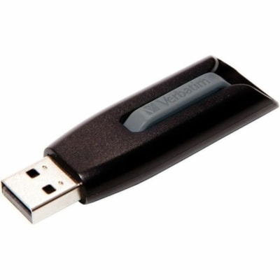 Microban 64GB Store 'n' Go V3 USB 3.2 Gen 1 Flash Drive - Gray - 64 GB - USB 3.2 (Gen 1) Type A - 80 MB/s Read Speed - 25 MB/s Write Speed - Gray - Lifetime Warranty - 1 Each BLACK & GRAY 