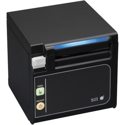 Seiko Qaliber RP-E11 Desktop Direct Thermal Printer - Monochrome - Receipt Print - Serial - US - Black - LED Display Screen - 2.83" (72 mm) Print Width - 13.78 in/s (350 mm/s) Mono - 203 dpi - 3.15" (80 mm) Label Width Performance POS receipt printe r  1.15 ft/s. (350mm