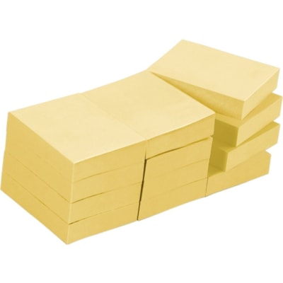 Post-it® - Feuillets écologiques, Jaunes canari, 36 mm x 51 mm, 12/paquet, 653-RP - largeur de drapeau/note 1 27/64 po (36 mm) x longueur de drapeau/note 2 1/64 po (51 mm) - Rectangulaires - 100 Feuilles par bloc - Jaune canari - Recyclable - Recyclé - 12 / emballage 3M 100%REC.  30%FPC  AMOVIBLES 100/BLOC  CERTIFIÉS SFI