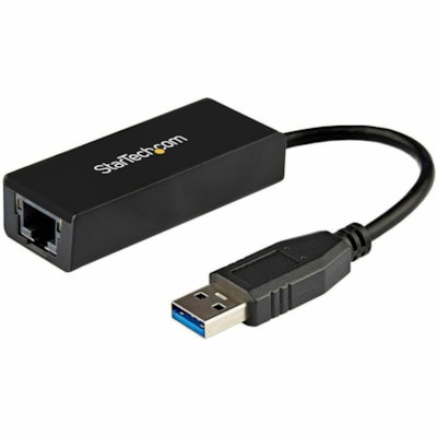 StarTech.com USB to Ethernet Adapter, USB 3.0 to 10/100/1000 Gigabit Ethernet LAN Adapter, USB to RJ45 Adapter, TAA Compliant - USB 3.0 network adapter adds an Ethernet port to your laptop/desktop - USB to RJ45 Ethernet adapter; 4K Jumbo Frames; VLAN Tagging; WoL - USB NIC adapter; USB bus powered -  