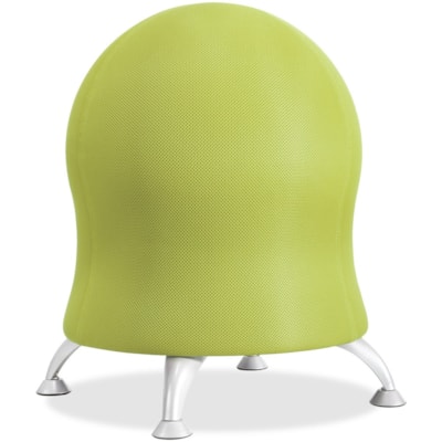 Safco Zenergy Ball Chair - Polyester Seat Material - Four-legged Base - Grass Green - Polyvinyl Chloride (PVC), Polypropylene, Steel - 1 Each  