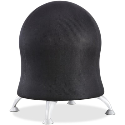 Safco - Chaise ballon d'exercice Zenergy(tm) - Polyester Seat Material - Quatre pieds Base - Noir - Chlorure de polyvinyle (PVC)., Polypropylène, Acier - 1 chaque  