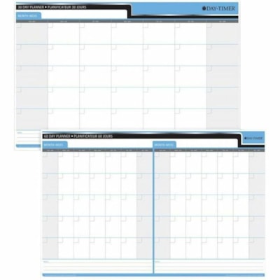 Day-Timer Reversible Flex Planners - Undated, 30/60 Day - Bilingual, 24" x 36" - Undated - 24" (609.60 mm) x 36" (914.40 mm) Sheet Size - Flexible, Reversible, Laminated, Write on/Wipe off, Double-sided, Reusable, Durable - 1 Each PLANNER  REVERSIBLE  LAMINATED UNDATED CALENDAR  REUSEABLE