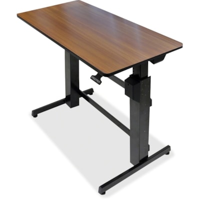 Ergotron WorkFit-D, Sit-Stand Desk (Walnut Surface) - Rectangle Top - 65 lb (29.48 kg) Capacity - Height Adjustable - 30.6" (777.24 mm) to 50.6" (1285.24 mm) Adjustment - 47.6" (1209.04 mm) Table Top Width x 23.5" (596.90 mm) Table Top Depth - Office - Steel, Metal, Wood Grain - 1 Each ALNUT WOOD GRAIN 