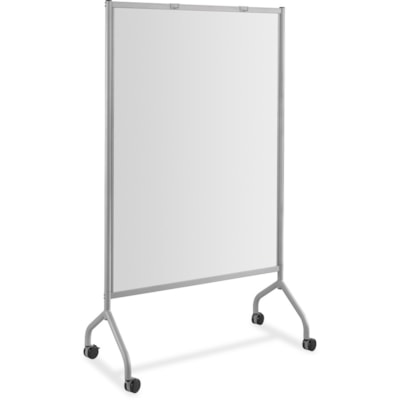 Safco - Écrans de tableau blanc magnétiques impromptus - Surface Gris - Frame Gris Acier - Rectangle - Magnétique - Bac à marqueurs, Roulettes - Assemblage requis - 1 chaque  