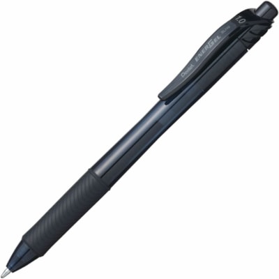EnerGel - Stylos gel rétractables EnerGel-X - 1 mm (0,04 po) Gras Pointe de stylo - Rechargeable - Rétractable - Ink Noir - A base de gel - Barrel Noir - Métal Pointe - 1 chaque RETRACTABLE  REFILLABLE (NOIR)