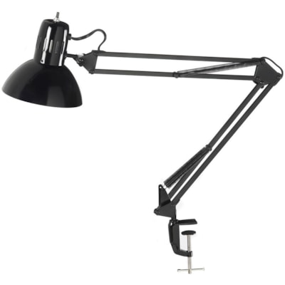 Dainolite Clamp-On Task Lamp, Gloss Black - 36" (914.40 mm) Height x 7" (177.80 mm) Width - 100 W LED Bulb - Painted - Dimmable, Adjustable - Metal - Desk Mountable, Table Top - Gloss Black - for Desk, Room, Commercial, Table LED COMPATIBLE  METAL FINISH 