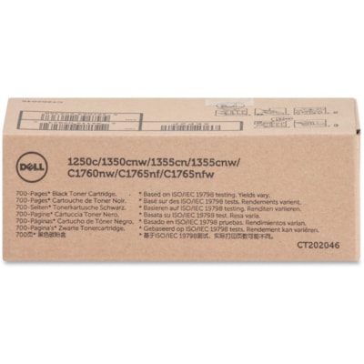 Dell Original Standard Yield Laser Toner Cartridge - Black - 1 Each - 700 Pages  TONR 