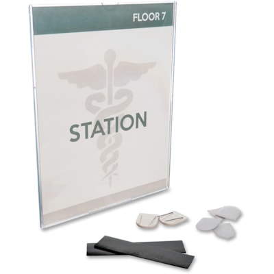 Deflecto - Porte-panneau de bureau - hauteur de 11 po (279,40 mm) x largeur de 8,50 po (215,90 mm) - clair - 1 chaque CHARGE PAR LA HAUT 8-1/2" X 11" - CLAIR