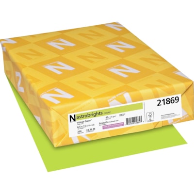 Astrobrights - Carte de couleur - Vert Vulcain - format lettre - 8 1/2 po (215,90 mm) x 11 po (279,40 mm) - 65 lb (29483,50 g) Poids de Base - Lisse - Sans acide - Vert Volcan - 250 / emballage FSC LASER INKJET GUARANTEED VULCAN GREEN
