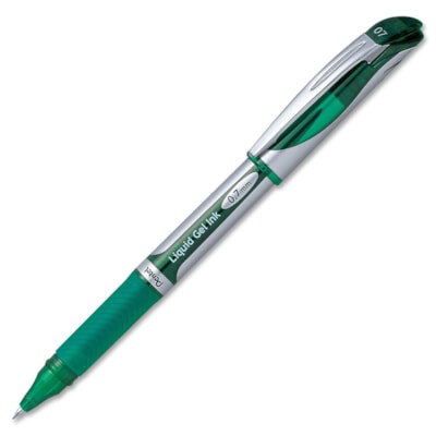 Pentel Energel Deluxe Liquid Gel Pen - 0.7 mm (0.03") Medium Pen Point - Refillable - Green Ink - Gel-based - Metal Tip - 12 / Box 0.7MM MADE FROM 50% RECYCLED MATERIAL REFILLABLE