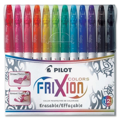 FriXion Colour Erasable Marker Pen Set - 2.5 mm (0.10") Marker Point - Assorted Ink - 12 / Set  