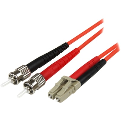 StarTech.com 1m Fiber Optic Cable - Multimode Duplex 50/125 - LSZH Fiber Jumper Cord - LC/ST - Connect fiber network devices for high-speed transfers with LSZH rated cable - LC/ST Fiber Optic Cable - 1 m LC to ST Fiber Patch Cable - 1 meter LC-ST Fiber Cable - Multimode Duplex 50/125 - LSZH - LC/ST  CCABL 
